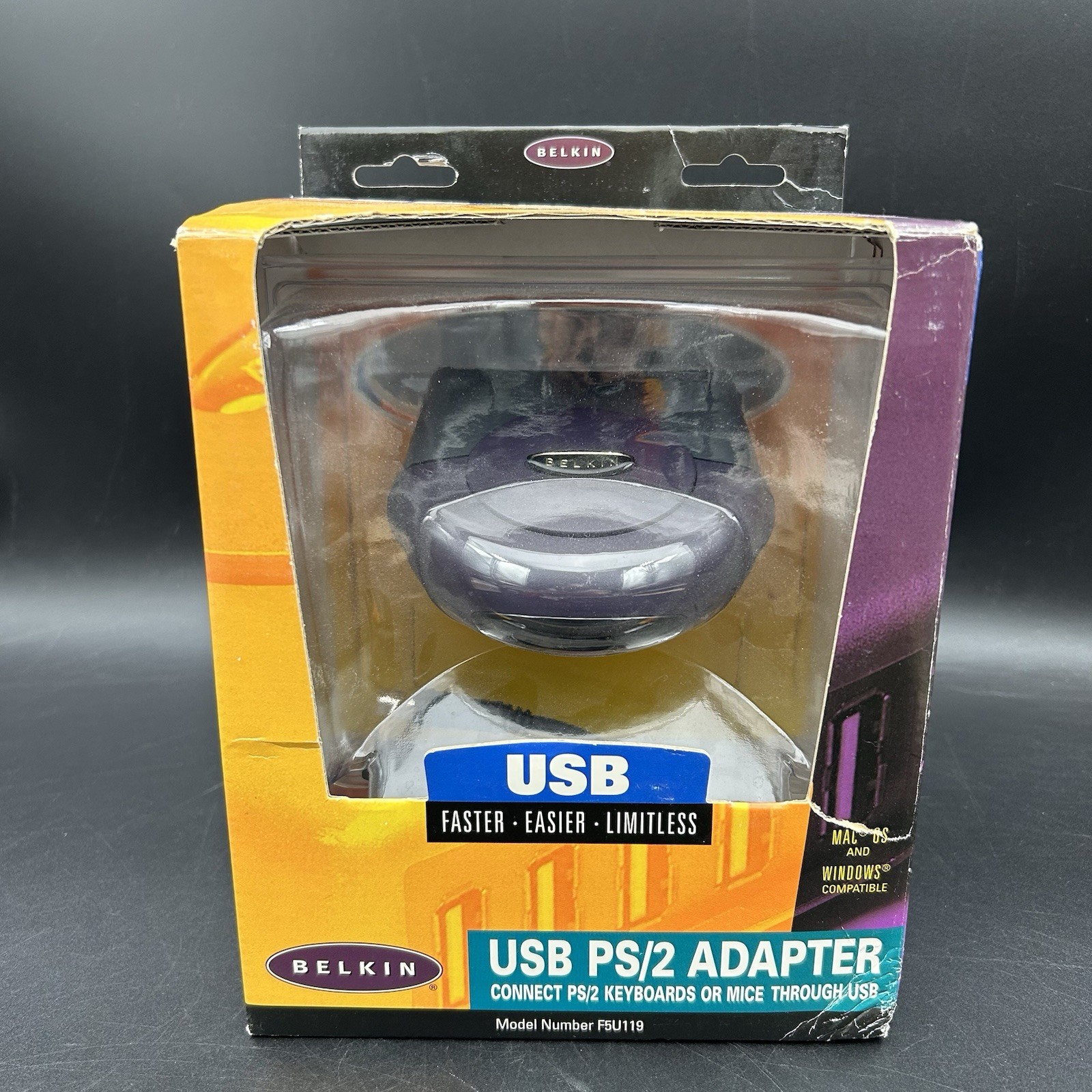 Belkin USB PS/2 Adapter F5U119 New Sealed Box Connect PS2 Keyboard Mouse