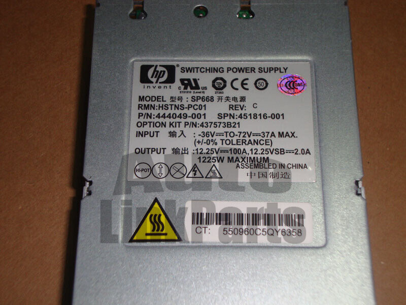 1PCS used HP DL380 G6 HSTNS-PC01 1225W 451816-001 Power Supply 444049-001