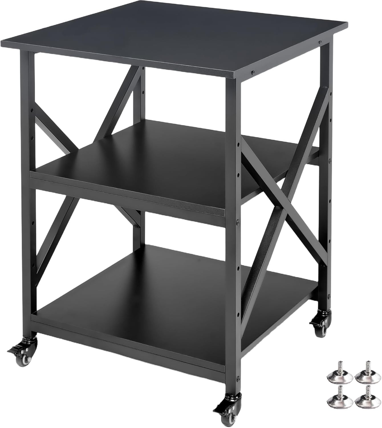 Printer Stand, 23.6 X 23.6 X 30.1 Inches Large Square Printer Table with Height