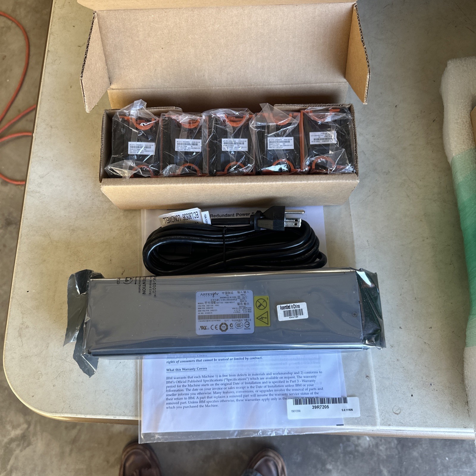 Artesyn 7001138-Y000 Rev P Server Power Supply 24R2730 w/39M6803 Fans (5) Cord