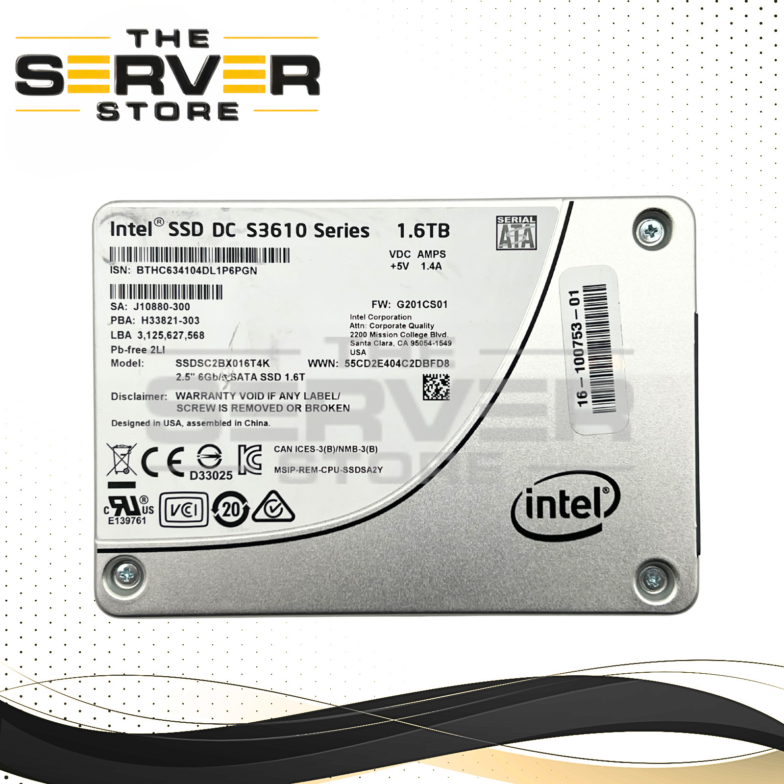 Cisco 1.6TB SATA 6G MU SFF 2.5" SSD Intel DC S3610 SSDSC2BX016T4K 16-100753-01