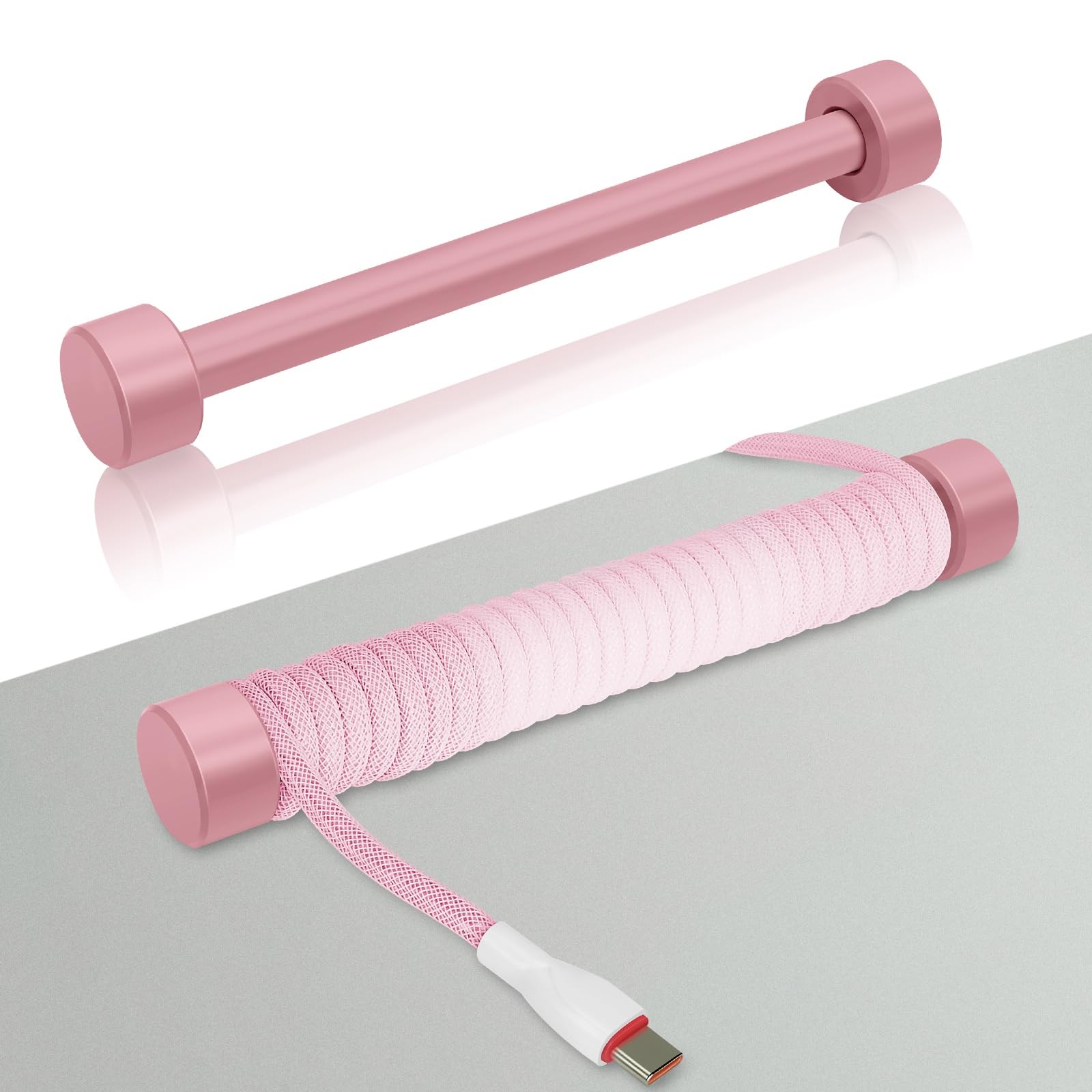 1 PCS Pink Custom Coiled Cable Winder Rod Metal Bar Management For Keyboard