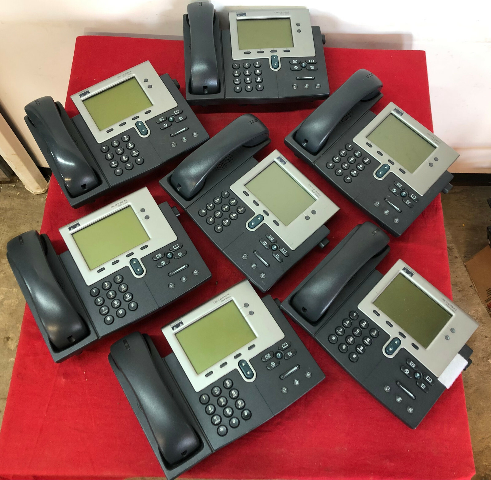 (x 7) CISCO 7900 Series Telephone - 7941 - No Handset, Cords, or Stands - Used