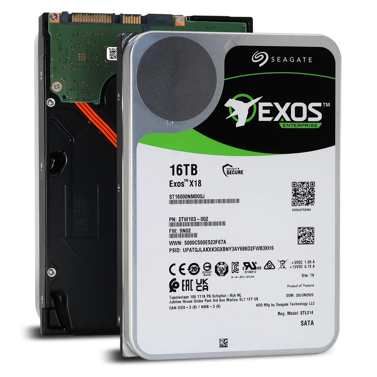 16TB 3.5" Seagate Exos X18 Hard Drive for Synology Diskstation DS920+ NAS Server