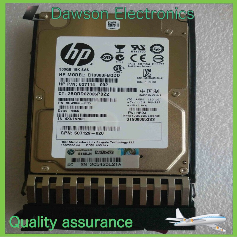 HP EH300FBQDD 627117-B21 627195-001 627114-002 300GB 2.5'' 15K 6G G7 DP SAS HDD
