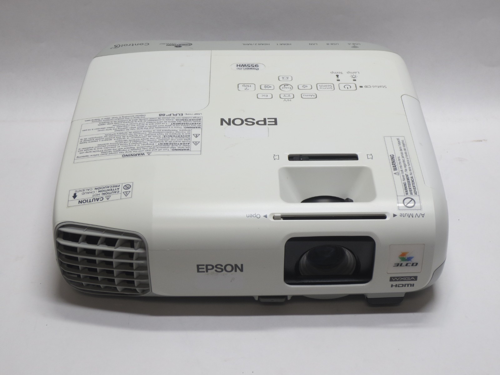 Epson PowerLite 955WH WXGA Conference Room Projector 3200 Lumens (4910 Lamp Hrs)
