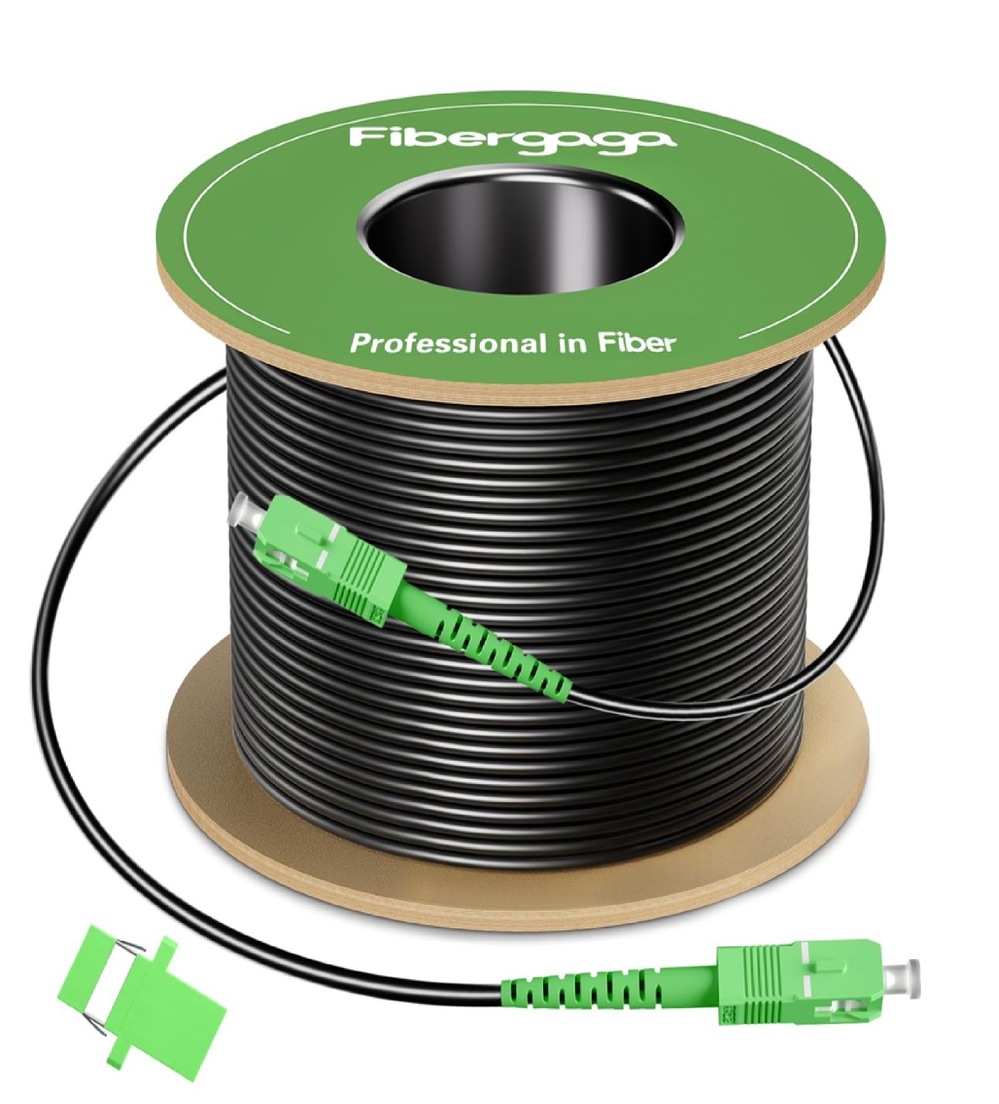 Fibergaga-200M(656ft) Outdoor Armored OS2 SCA to SCA Fiber Optic Cable