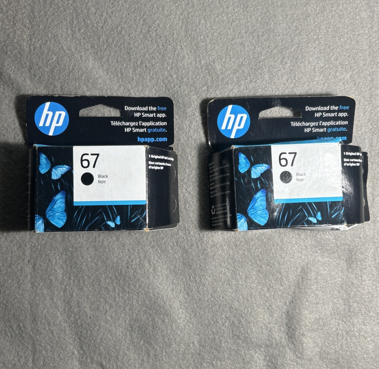 Qty 2 Genuine HP 67 Black Ink Cartridge ~ 120 pages 3YM56AN Original Exp - 3/24