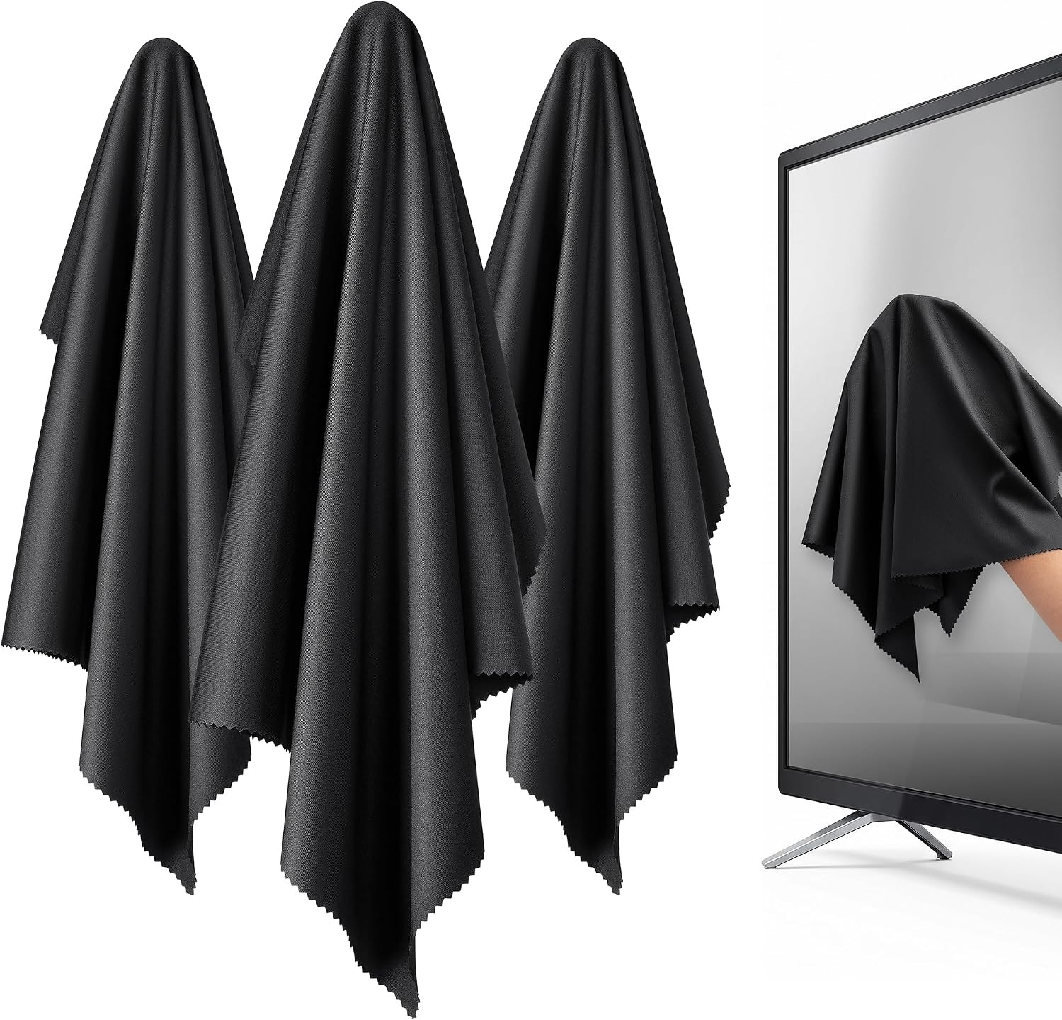 XL Premium Screen Cleaning Cloth 16"X16" 3 Pack Microfiber TV Screen Cleaner Clo