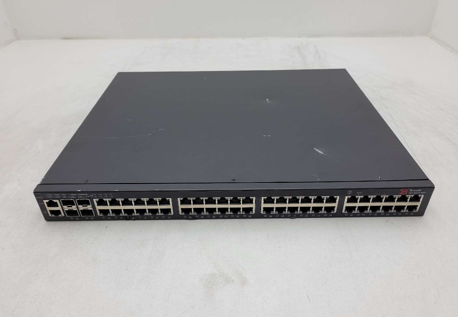 Brocade Communications Sys ICX6450-48P 48-Port GbE PoE+ 4GbE SFP+ Network Switch