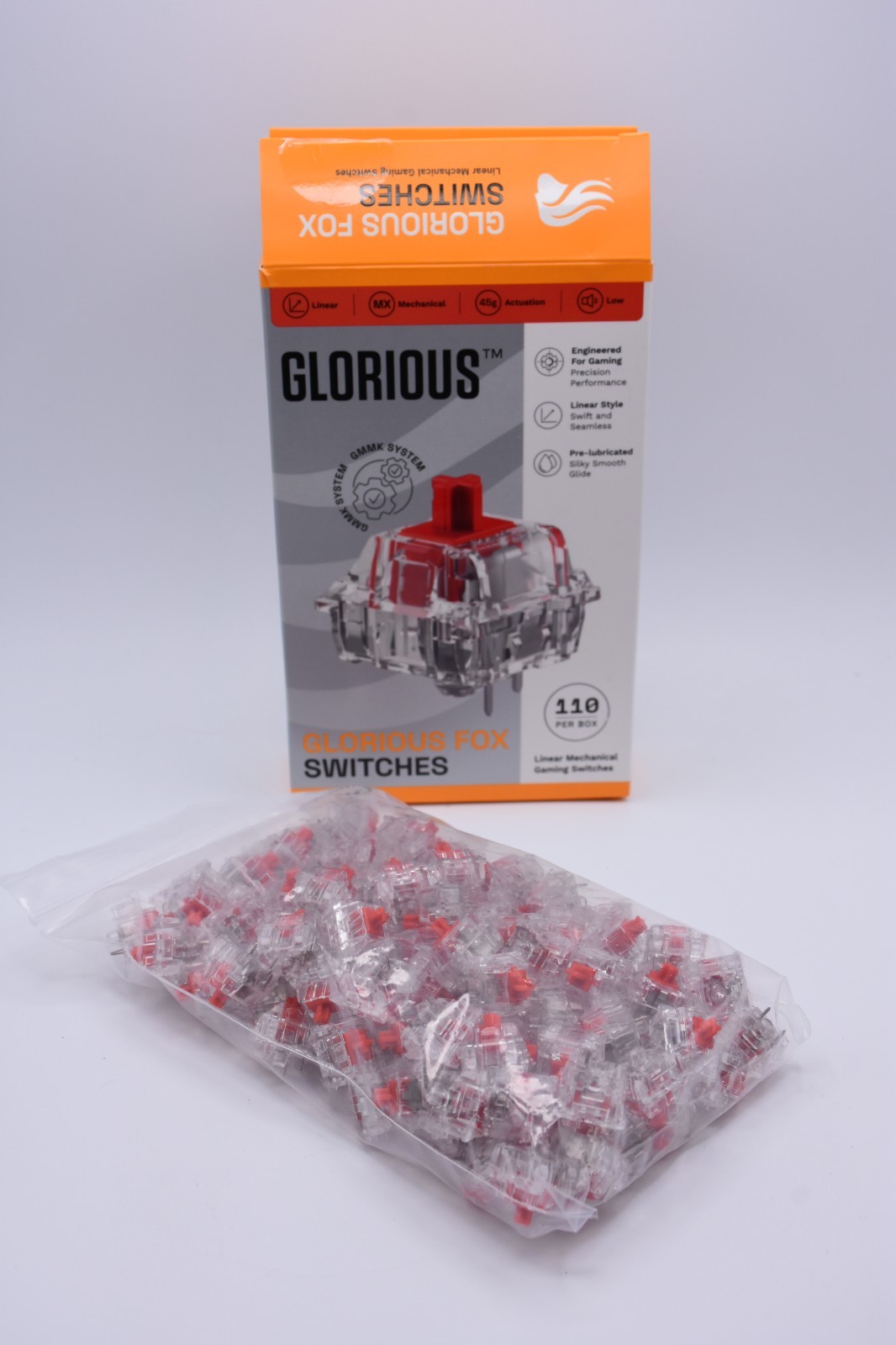 Glorious Fox Linear Mechanical Switches 45g MX 110 Pack Open Box