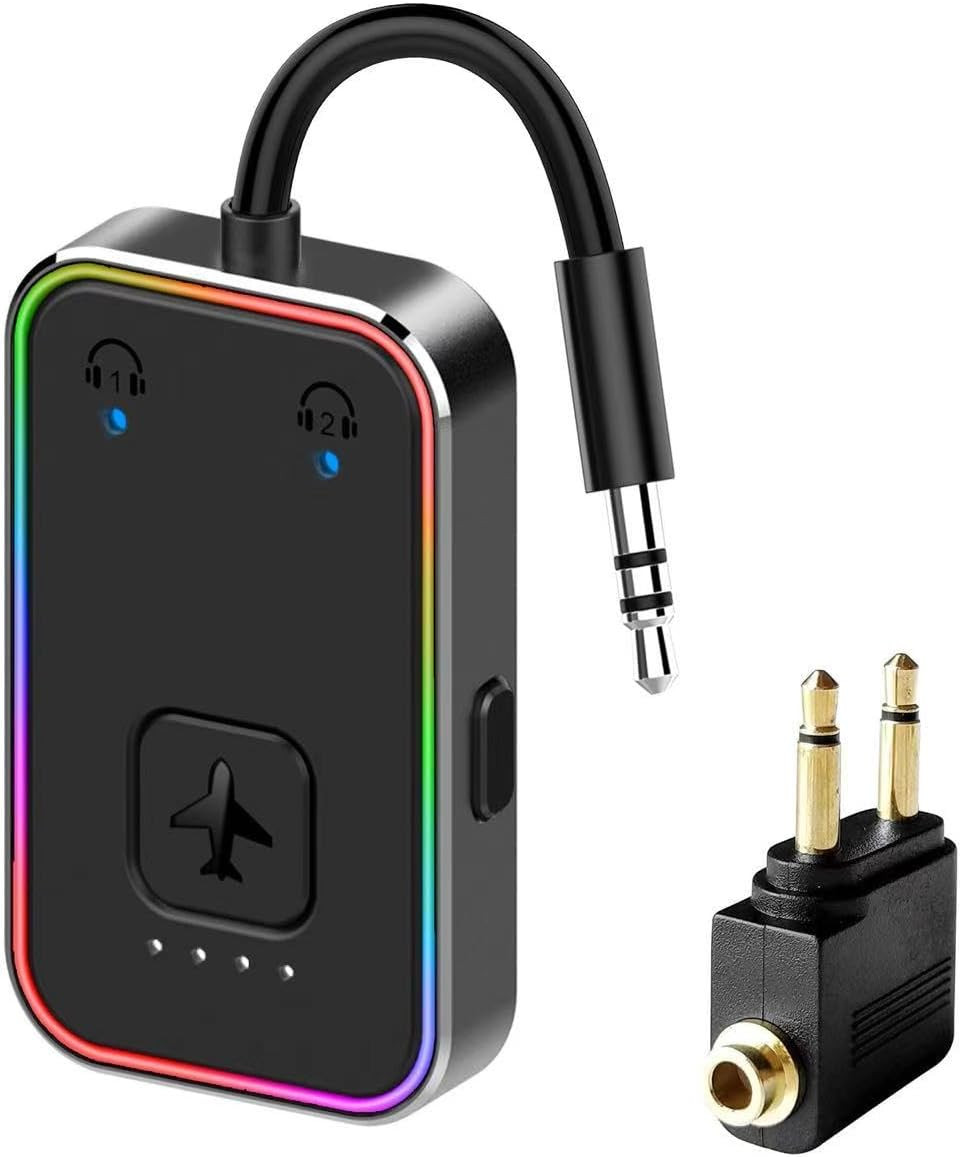 adaptador bluetooth 5.4 transmisor para avion audifonos de aptx baja latencia