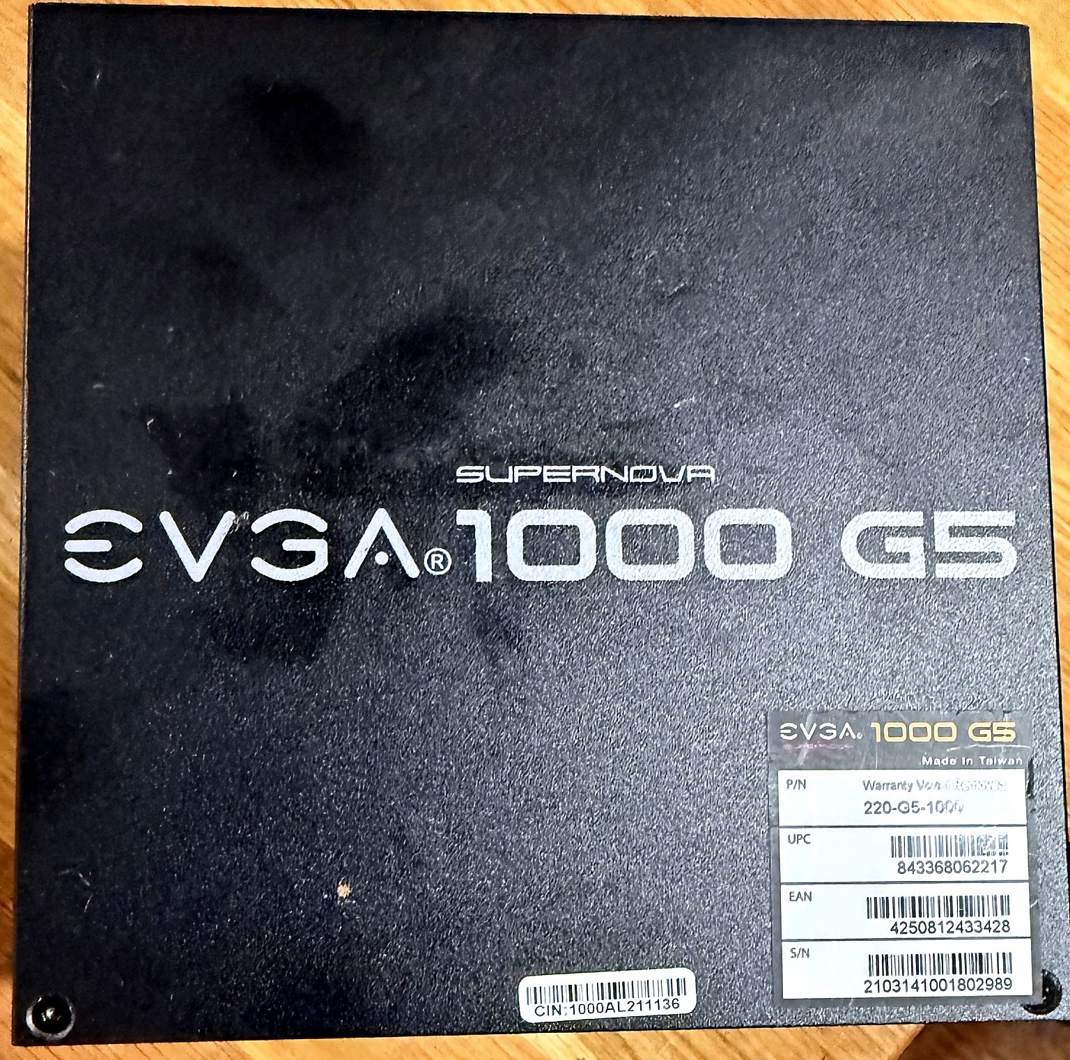 EVGA SuperNOVA 1000 G5 1000W 80+ Gold Fully Modular PSU w/Cables 220-G5-1000-X1