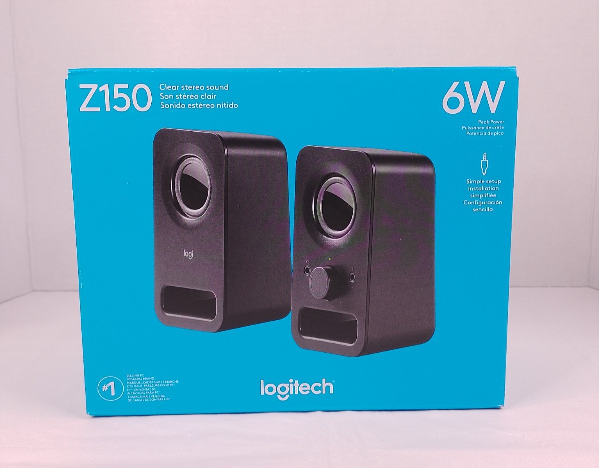 Logitech Z150 Multimedia Speakers Black Stereo Sound 6W Pair NEW 3.5mm AUX