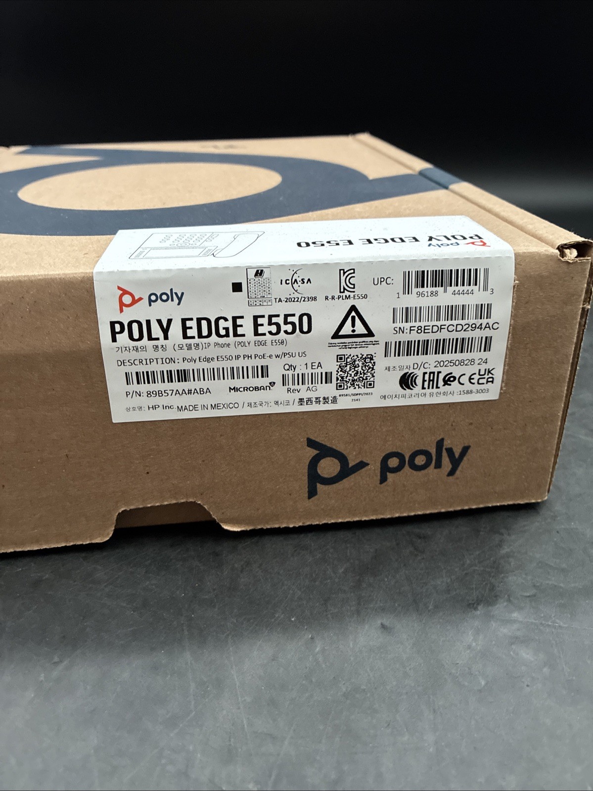 Poly Edge E550 IP Phone PSU NA Bluetooth 89B57AA#ABA
