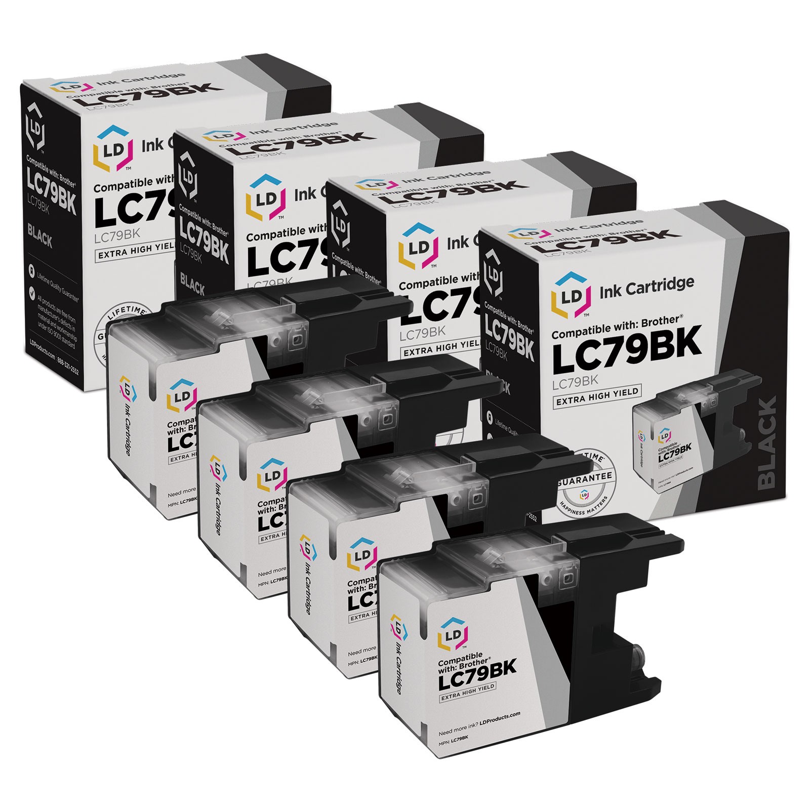 LD  for Brother LC79 4pk Black Extra HY Ink MFC J5910DW J6510 J6710 J6910