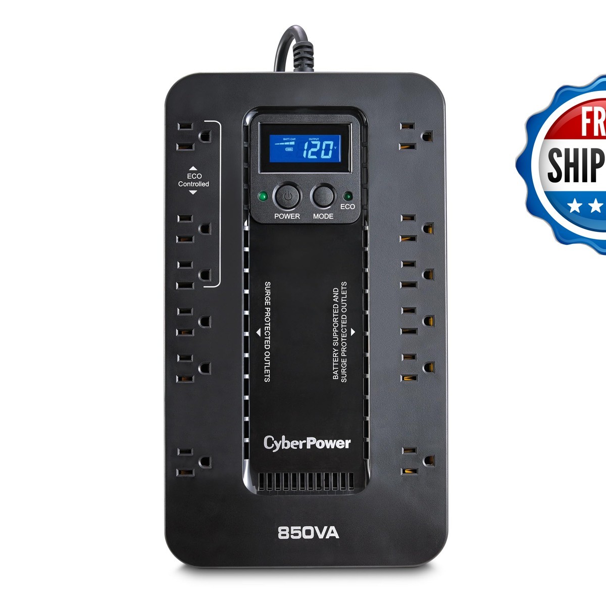 CyberPower EC850LCD Ecologic UPS Battery Backup And Surge Protector