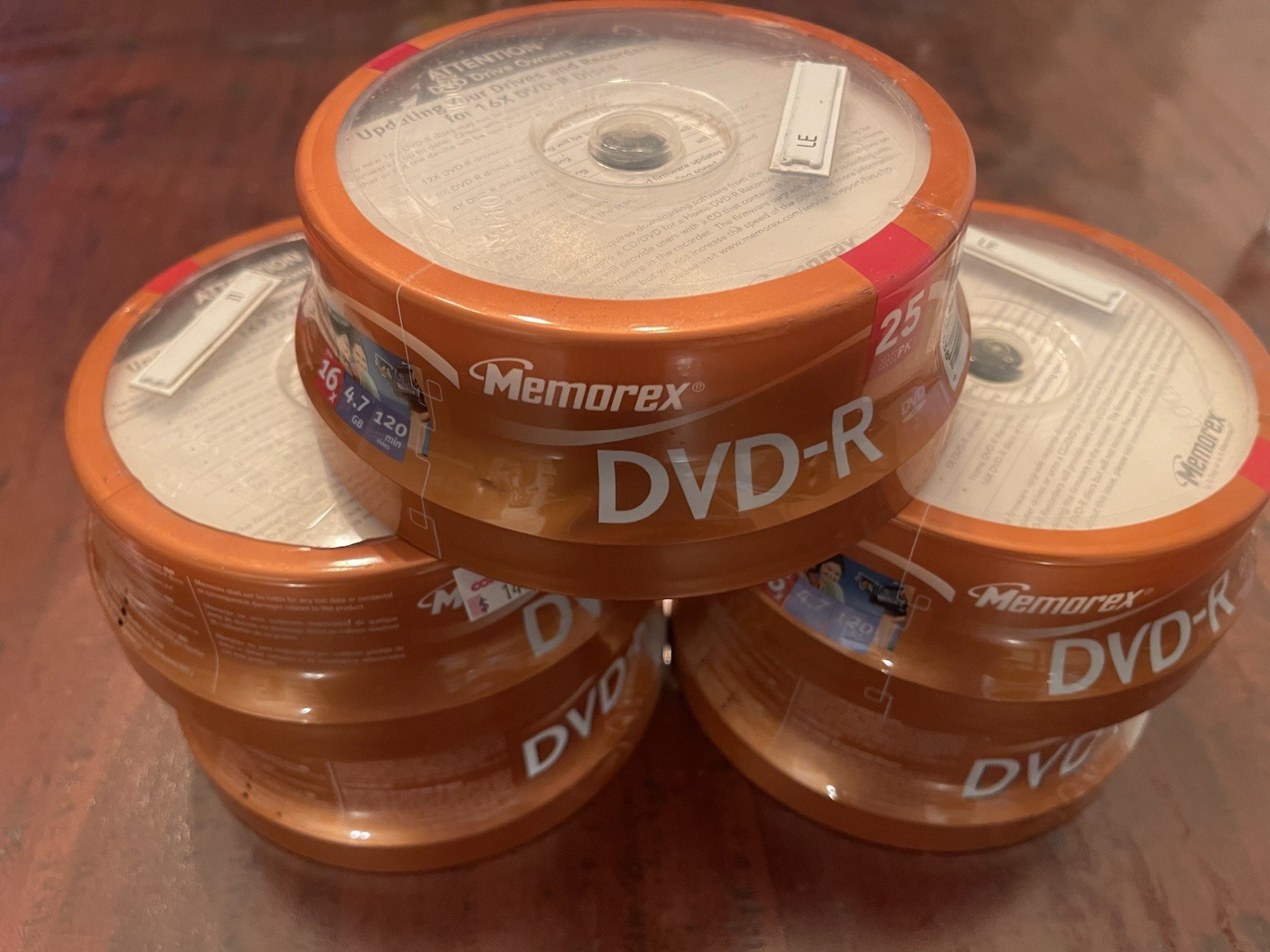 Memorex DVD-R 120 Minute 25 Pack x5 New Sealed
