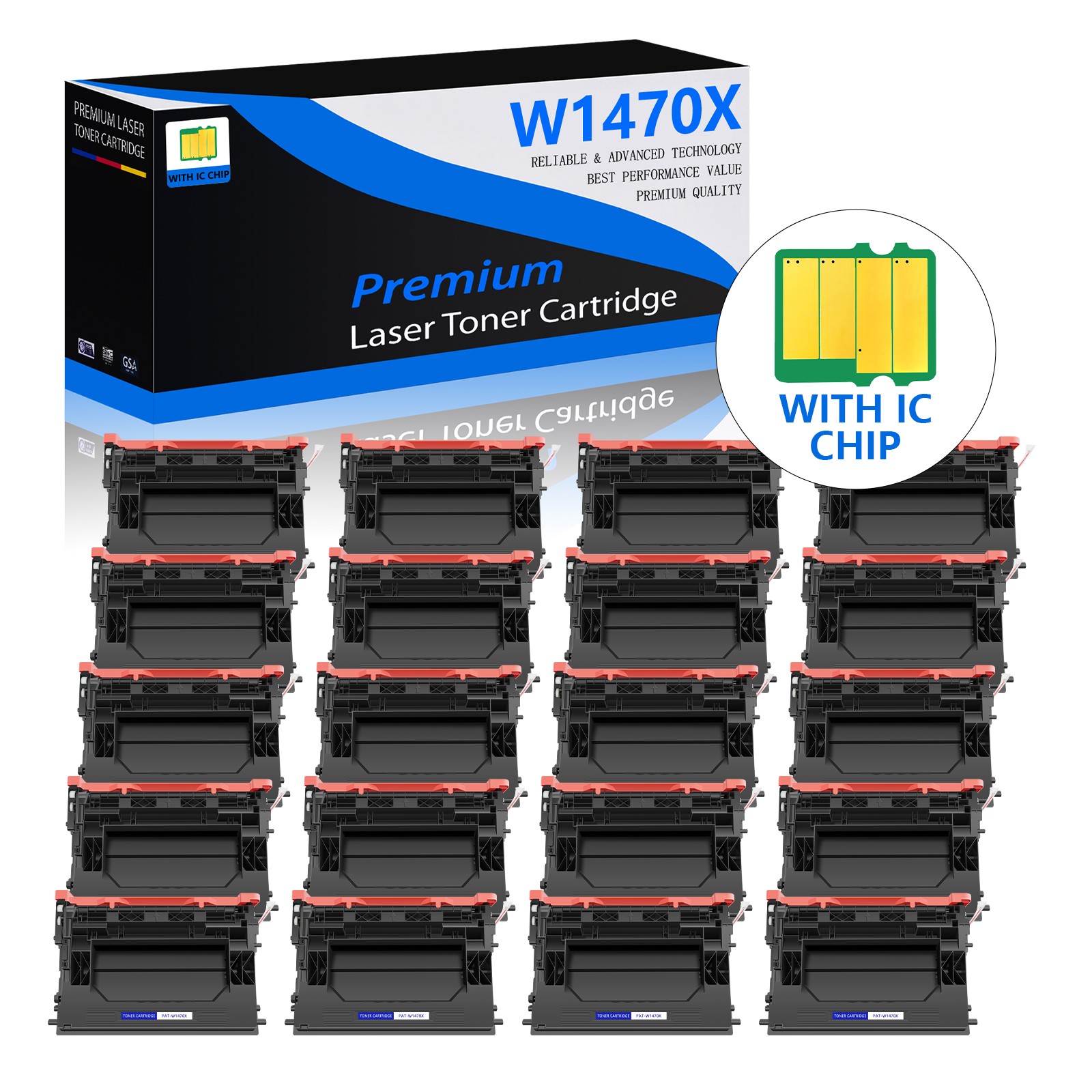20PK 147X W1470X Black Toner for HP LaserJet M634dn M634z M635z M636fh M636z