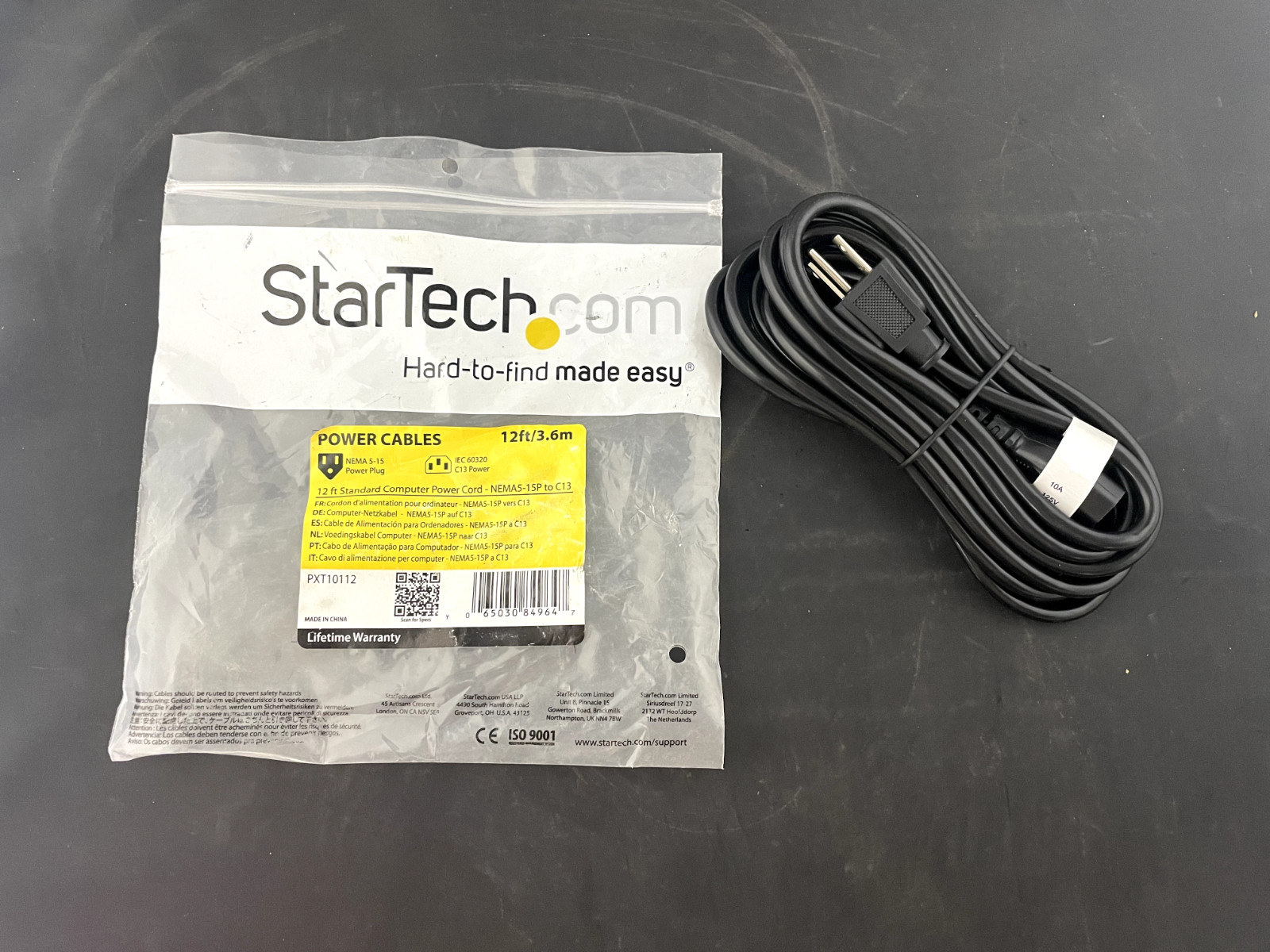 StarTech 12 ft Standard Computer Power Cord - NEMA5-15P to C13