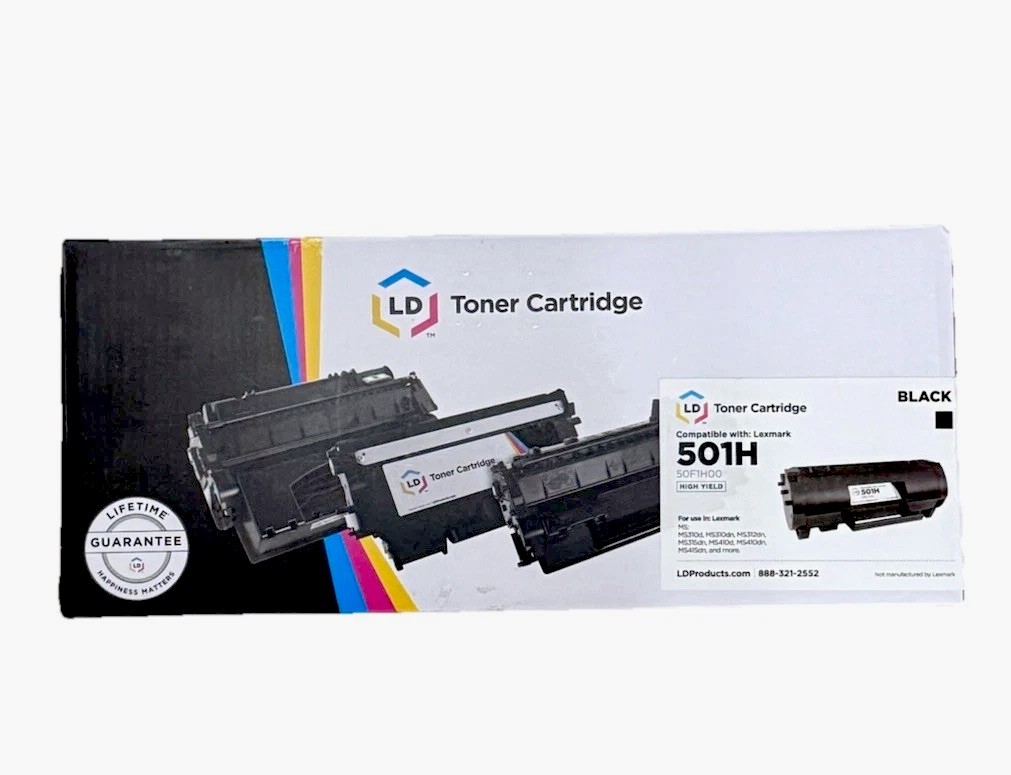 LD Compatible Lexmark 501H Black High Yield Toner Cartridge (50F1H00) New