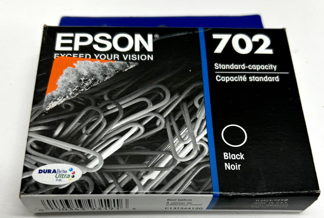Epson 702 Black Noir  Ink Cartridge - Expired 11/23 - NEW SEALED