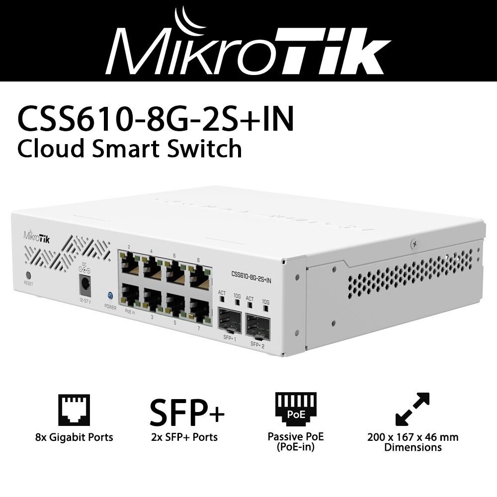 MikroTik CSS610-8G-2S+IN Cloud Smart Switch 8xGb 2xSFP+