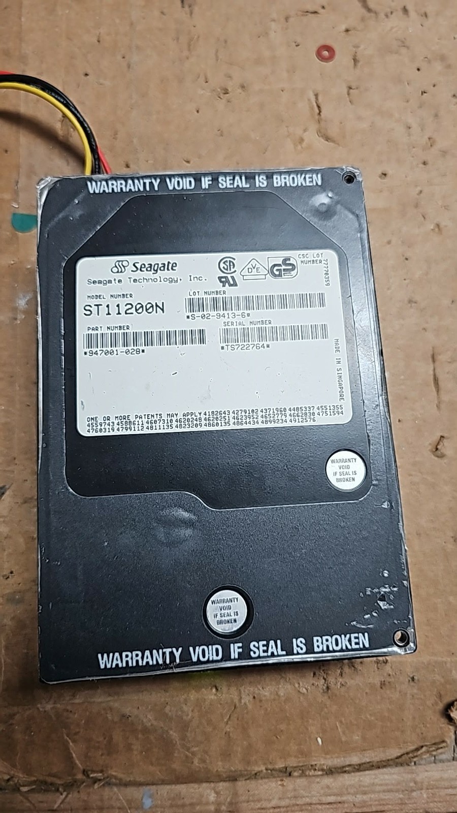 Retro Seagate ST11200N Hawk 1 1.05GB 50-Pin Fast SCSI Hard Drive Vintage HDD