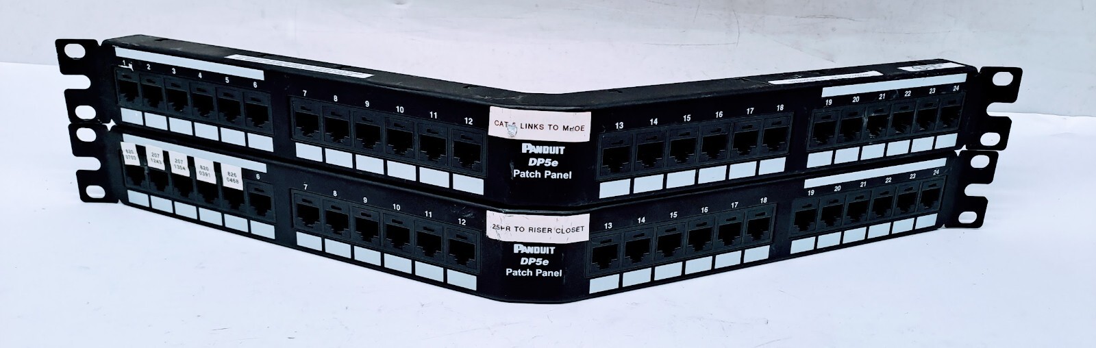 X2 Panduit DPA245E88TGY Category 5e Angled Patch Panel 24-port 1-rack Unit Black
