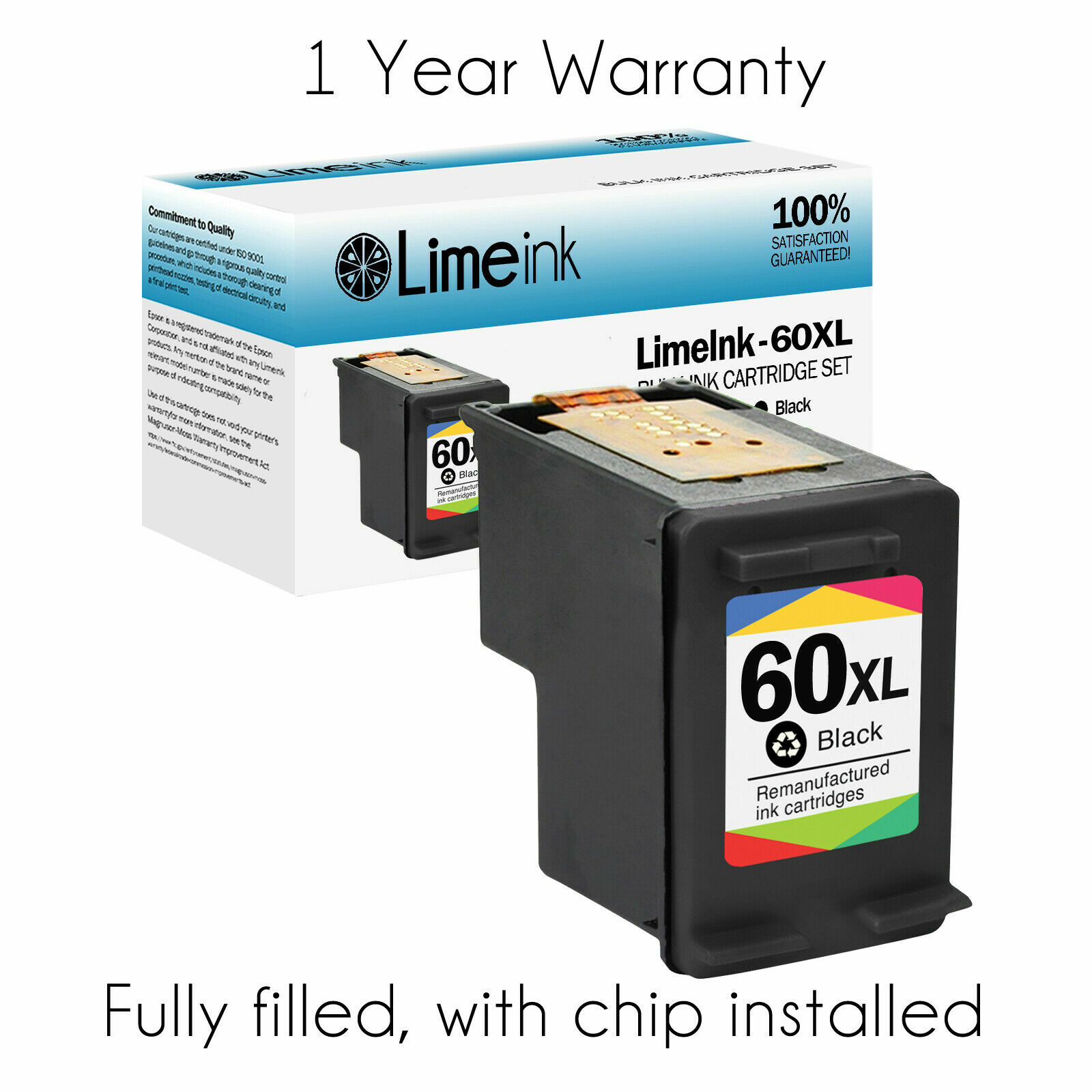 60XL 60 XL Ink Cartridges CC641W CC644W for HP Photosmart Series
