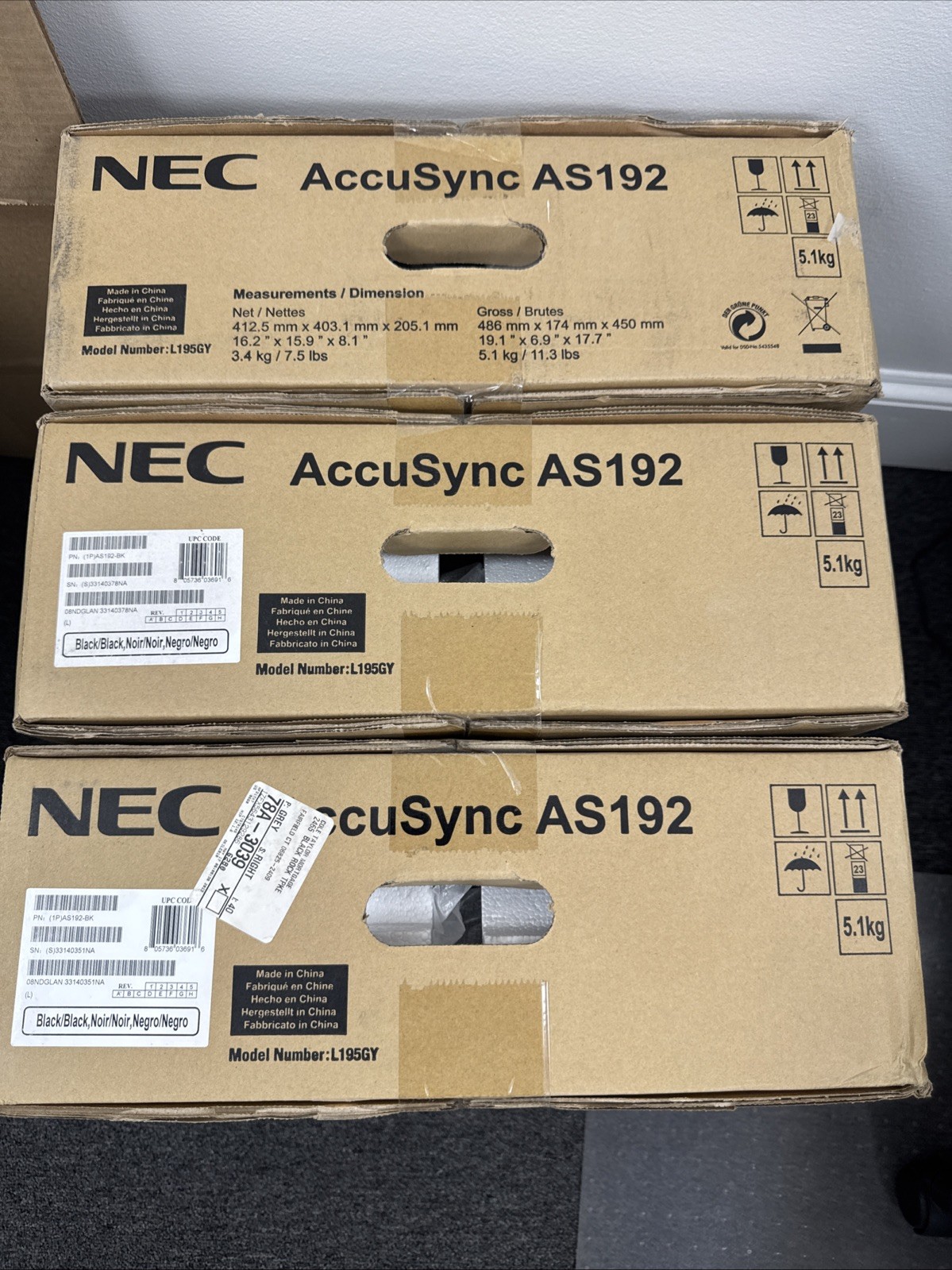 Brand New NEC Accusync AS192 Unopened Desktop Monitor 19 Inch