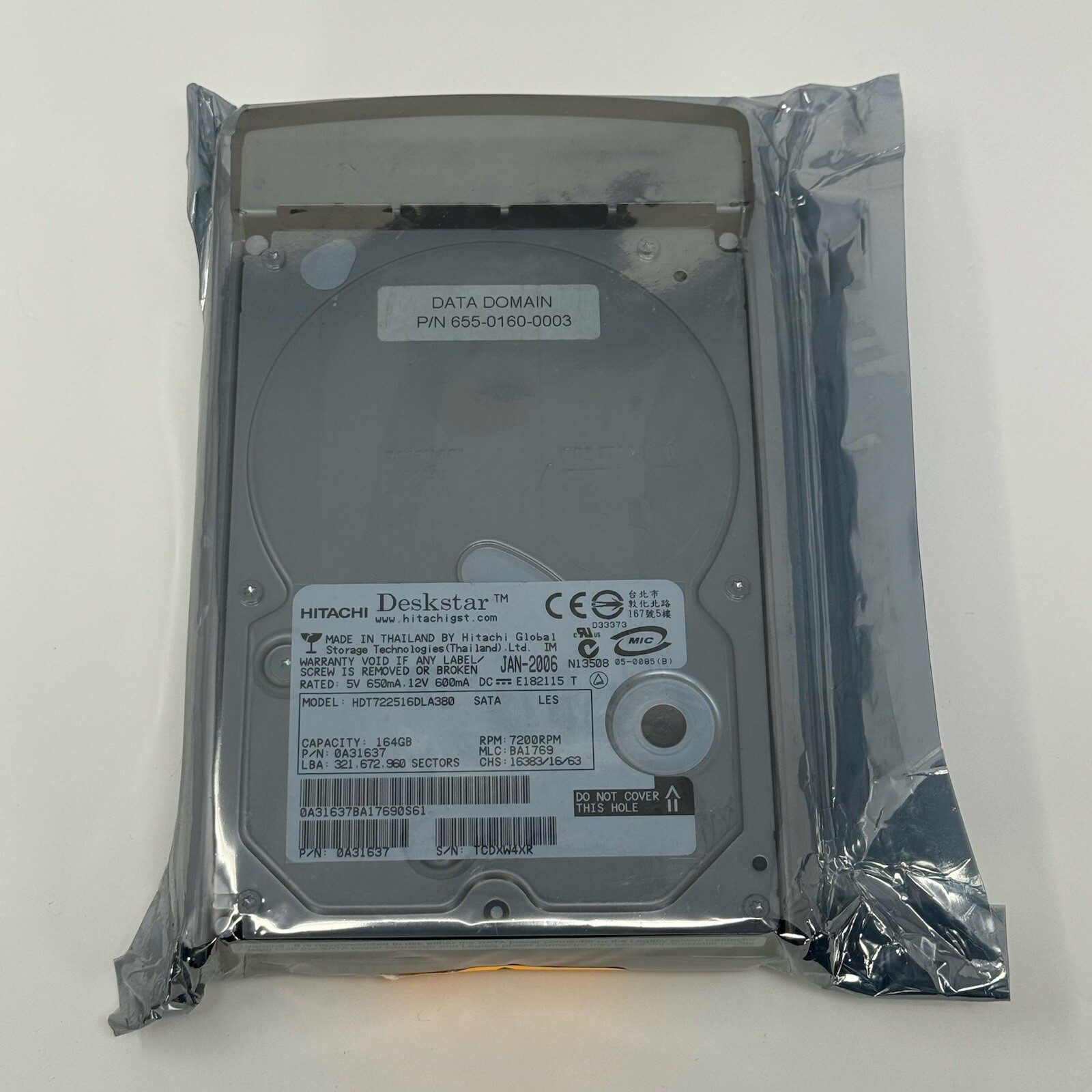 Hard Drive Hitachi Deskstar HDT722516DLA380 164GB 7200U/Min SATA II 3.5'' Inch