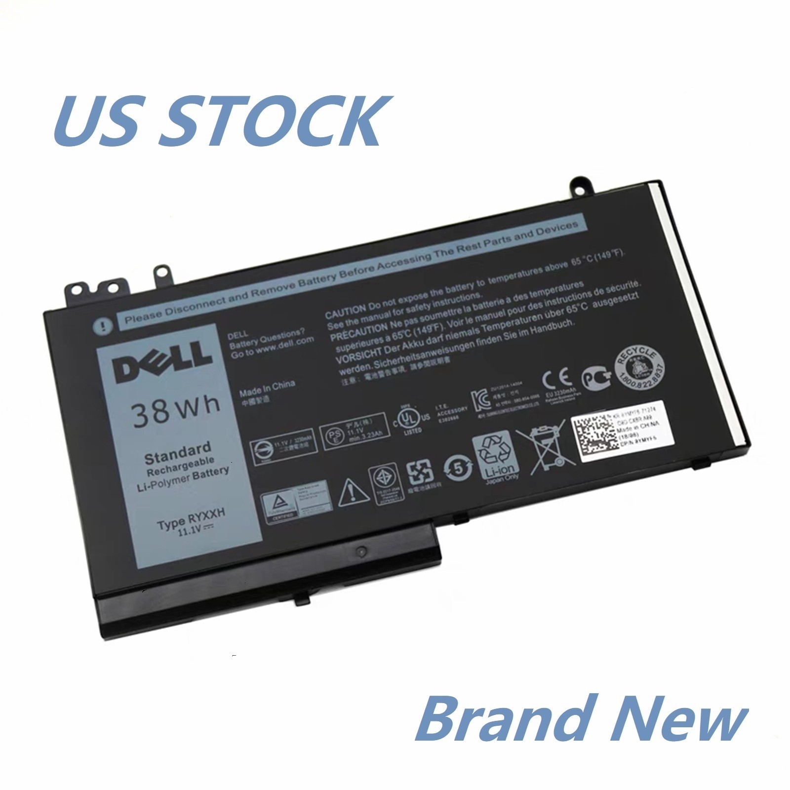 OEM RYXXH 38Wh Battery For Dell Latitude E5250 E3150 E3550 E5450 E5550 3150 3160