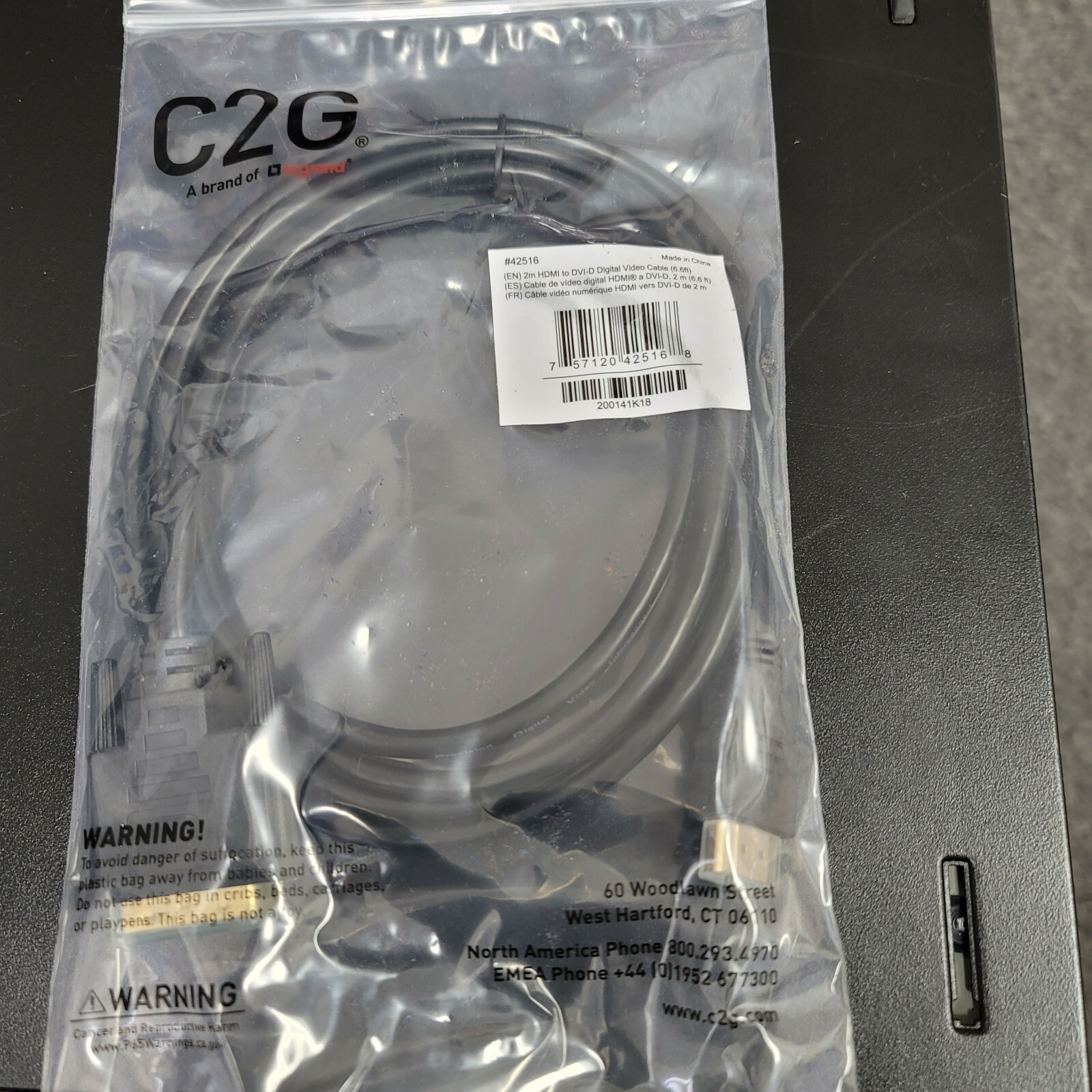 Lot of 5   HDMI to DVI-D Digital Video Cables (6.6ft) C2G-2m