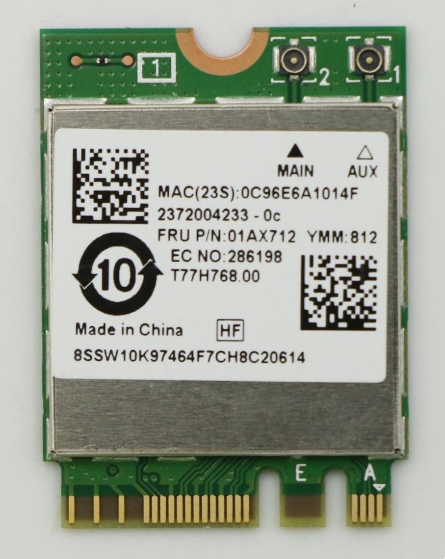 01AX712 - Lenovo Realtek Wireless, Bluetooth Card, Yoga 730