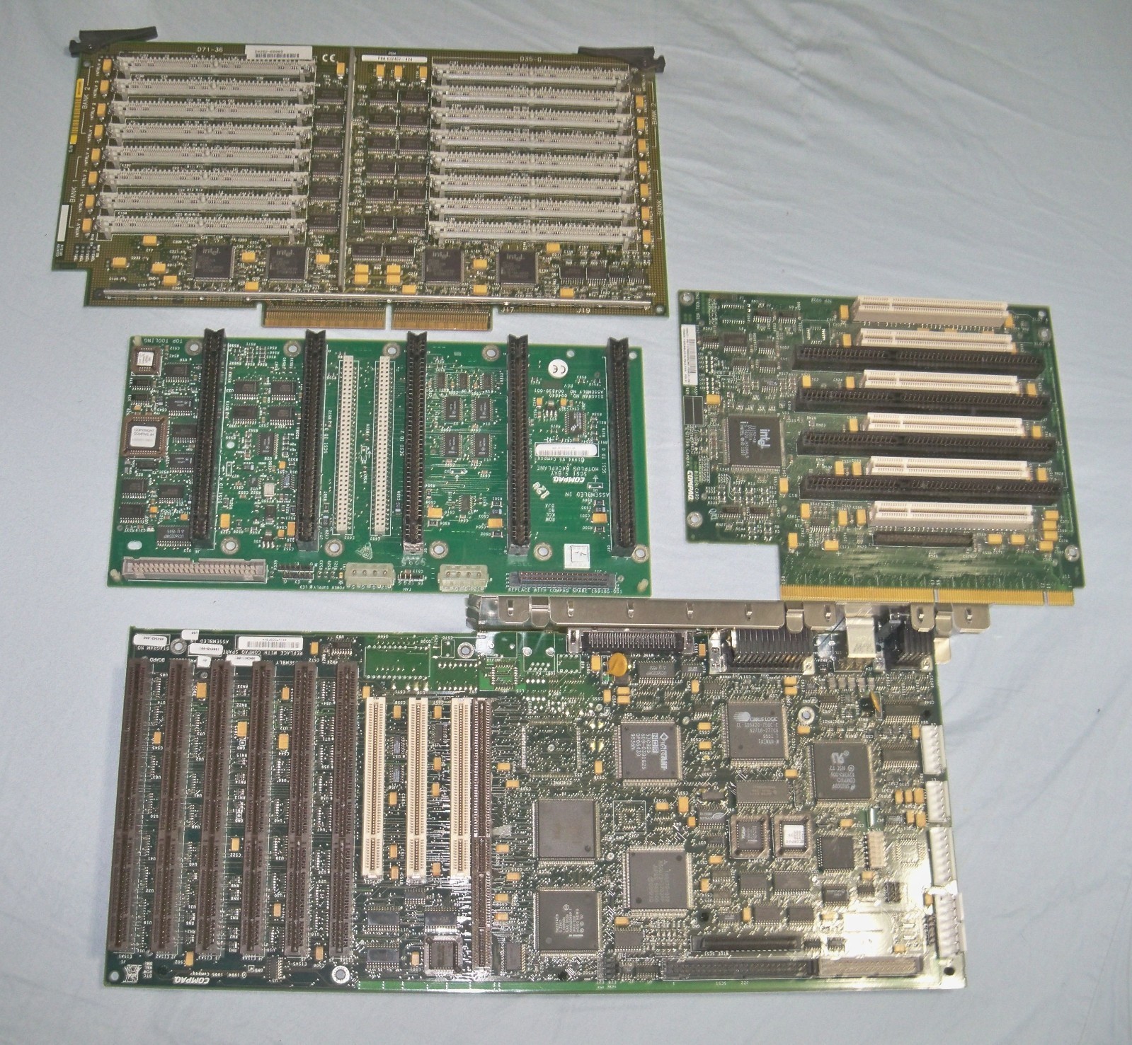 HP COMPAQ Vintage Riser IO Cards + SCSI Backplane + Expansion Board Lot -TESTED