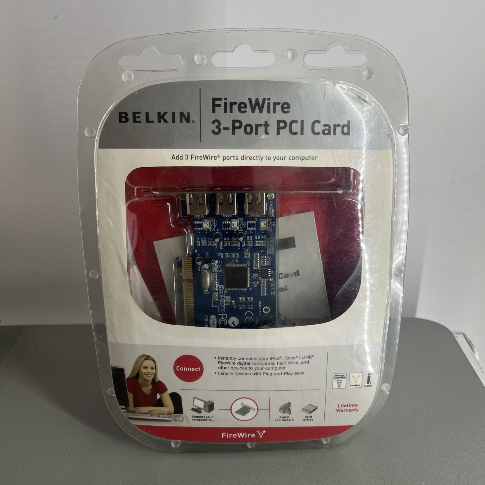 New Belkin Firewire 3 Port PCI Card PCI Camera Interface N10117