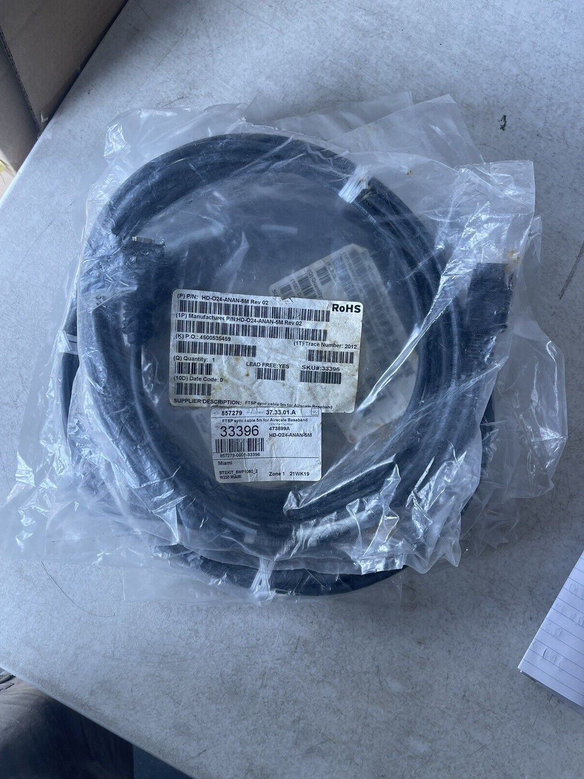 Lot of 5 Nokia FTSP Sync Cable 5m For Airscale Baseband 473899A Rev 2