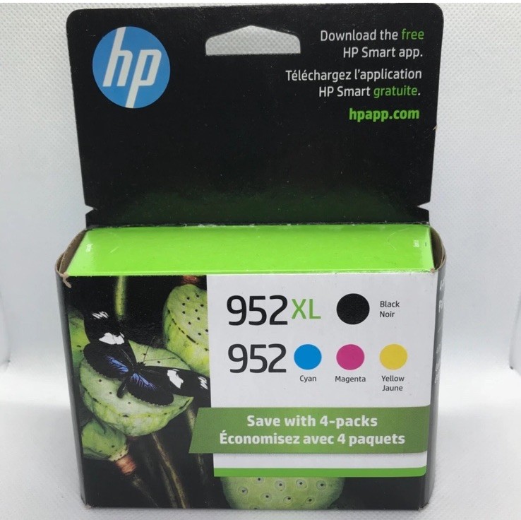HP 952XL Black & 952 Color Ink N9K28AN Combo 4 Pack OEM Sealed