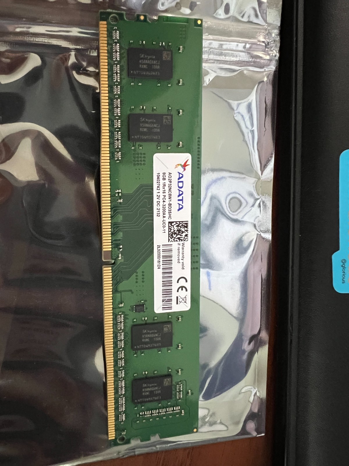 RAM ADATA 8GB DDR4-3200 PC4-25600 (AO2P32NC8W1-BD3SHC) UDIMM Non-ECC Unbuffered