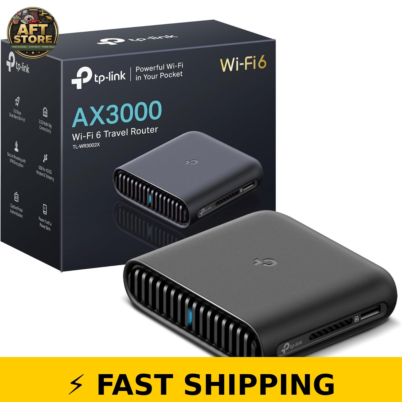 TP-Link Roam 6 AX3000 Dual-Band Travel Router - Wi-Fi 6 Portable Router