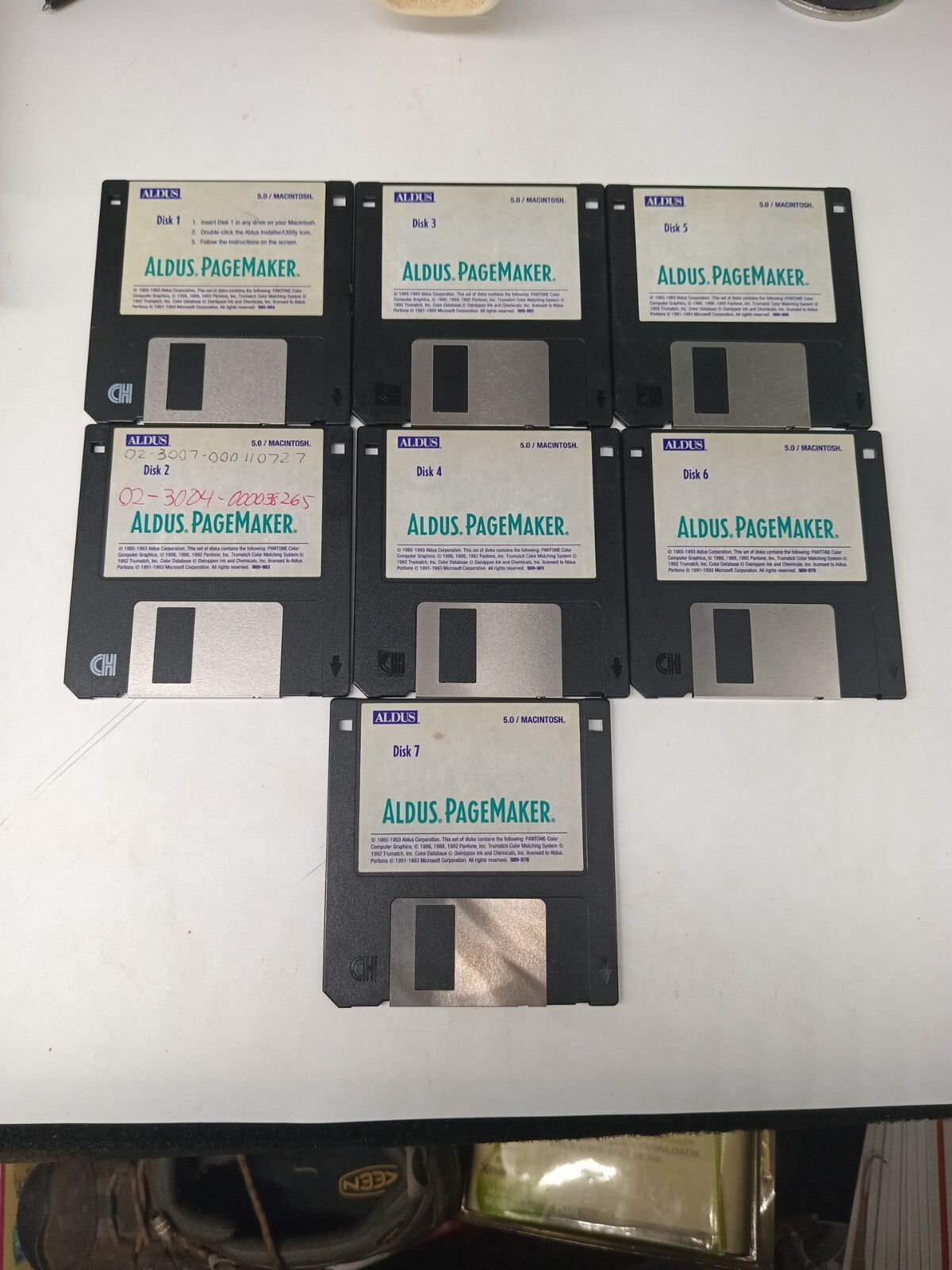 Aldus PageMaker Macintosh  1993 7 3.5” Floppy Disk Set