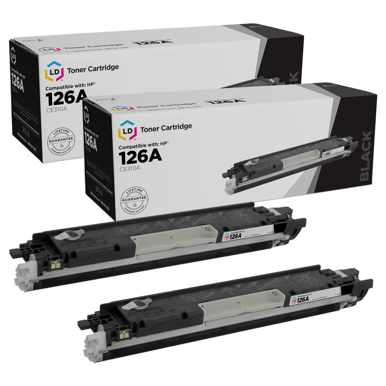 Reman Toner Replacement for HP 126A CE310A (Blk, 2-Pk)