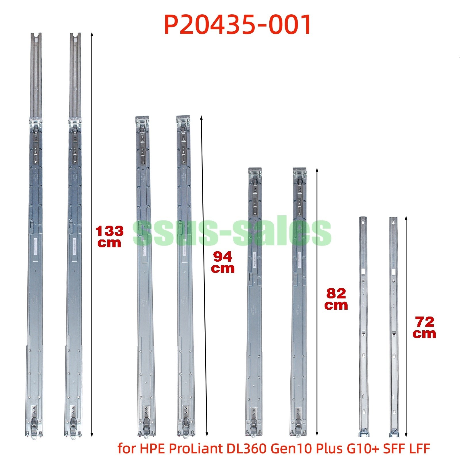 P20435-001 1U Friction Rail Kit for HPE ProLiant DL360 Gen10 Plus G10+ SFF LFF