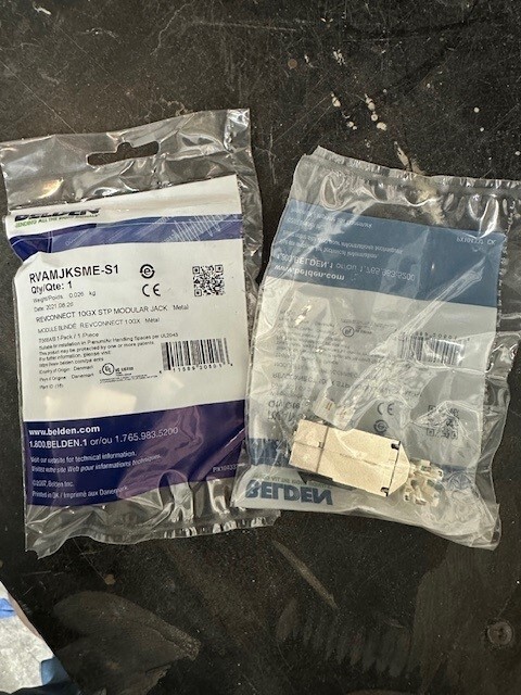 Belden RevConnect 10GX STP Modular Jack Metal T568 A/B RVAMJKSME-sold by each**