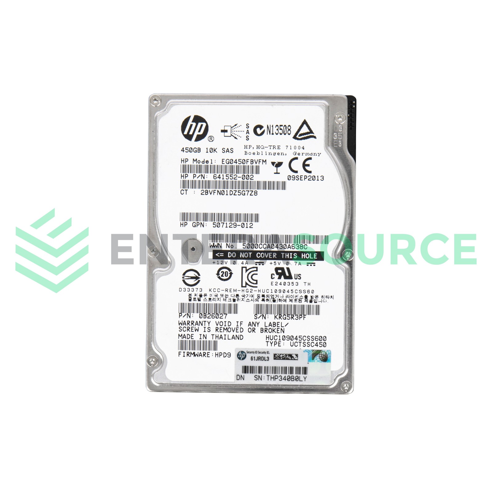 HP 641552-002 450GB 10K SAS SFF 6Gbps Hard Drive