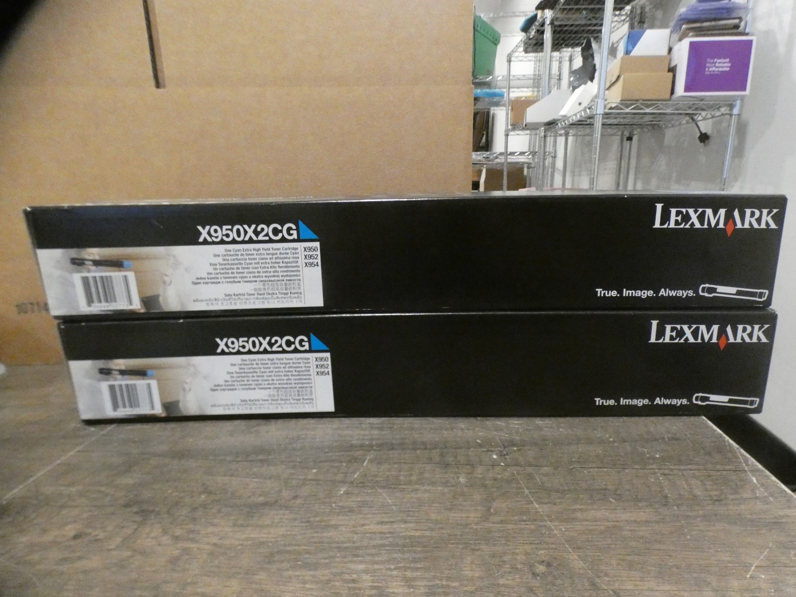 Lexmark X950X2CG Cyan Toner Cartridge High Yield X950 X952 X954 (Lot of 2)