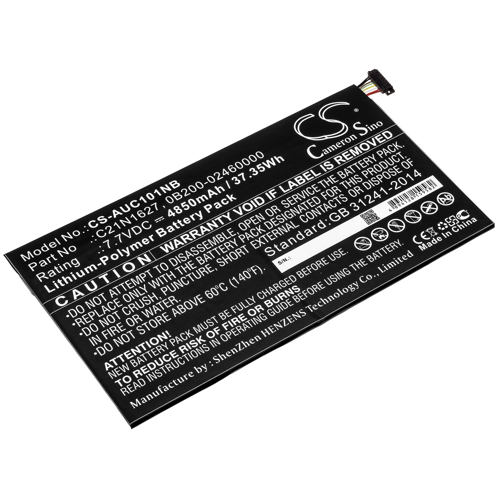 Cameron Sino BATTERIE 4850mAh 7.7V for Asus C101PA Chromebook Flip C21N1627