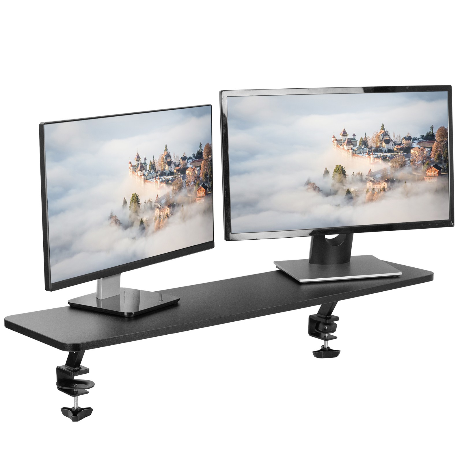 VIVO Black Clamp-on Large 40" Desk Shelf | Monitor Laptop Riser Desk Organizer