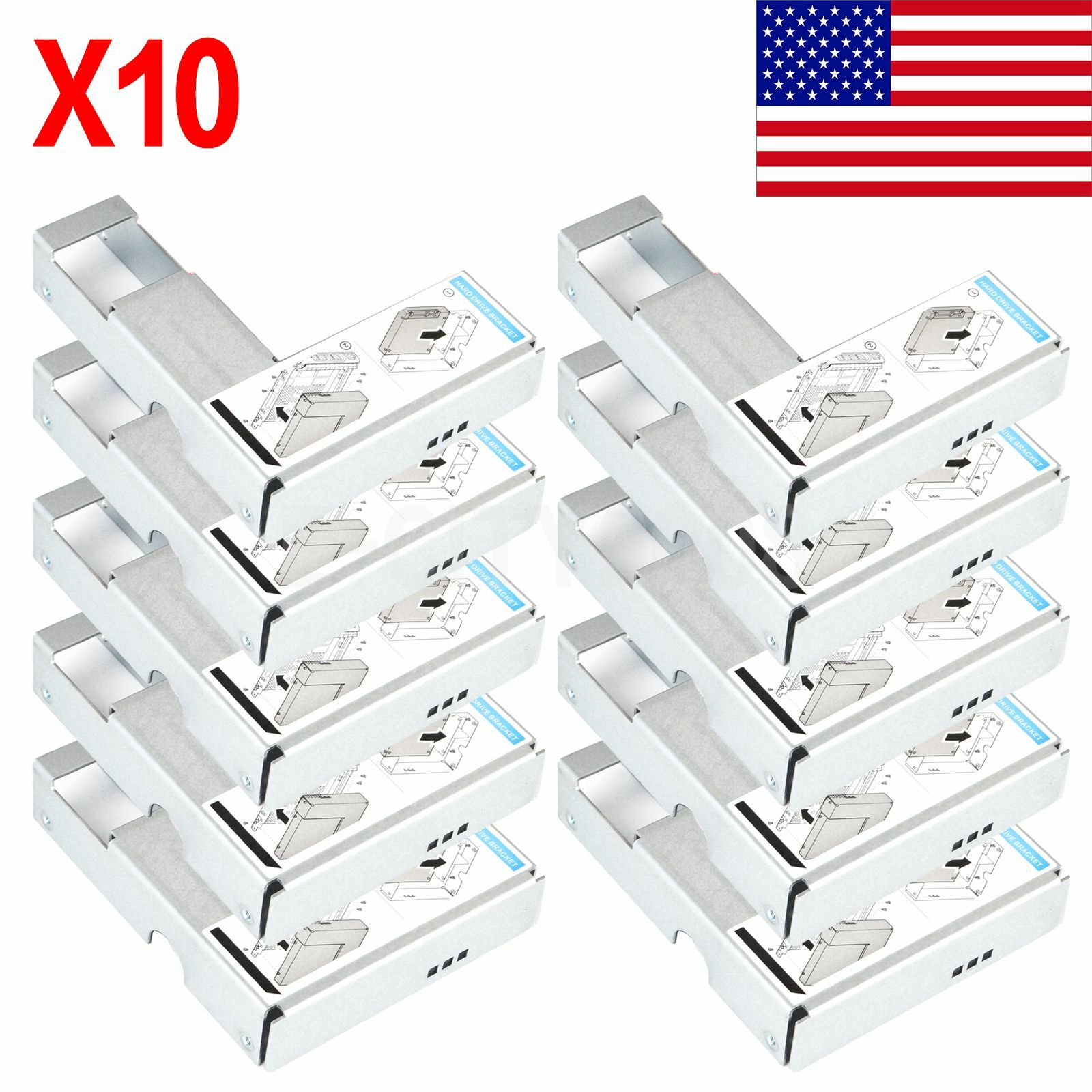10Pcs 9W8C4 2.5" to 3.5" SSD transform Caddy For DELL R320 R420 R520 R630 R730